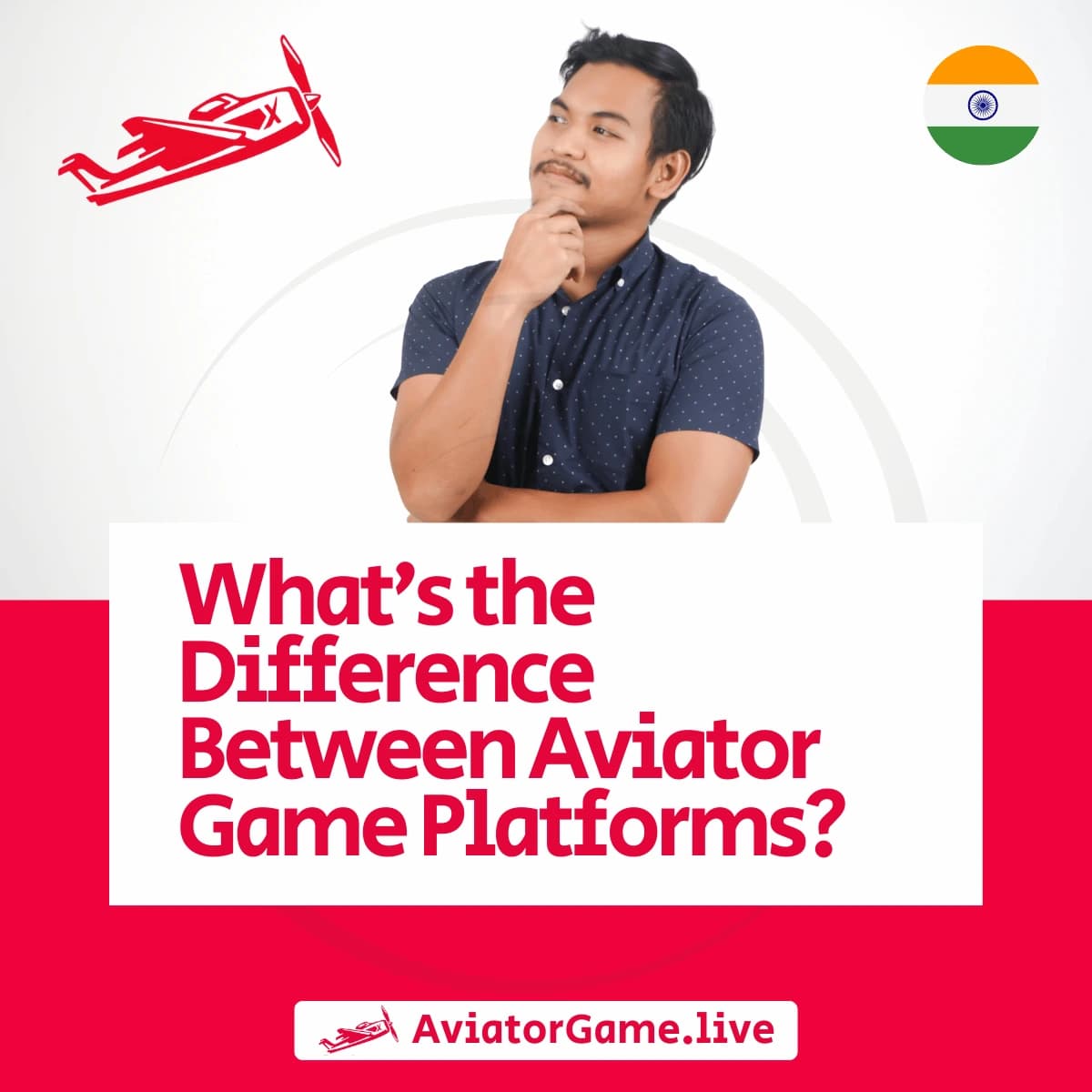 Man thinking with text asking the difference between Aviator game platforms